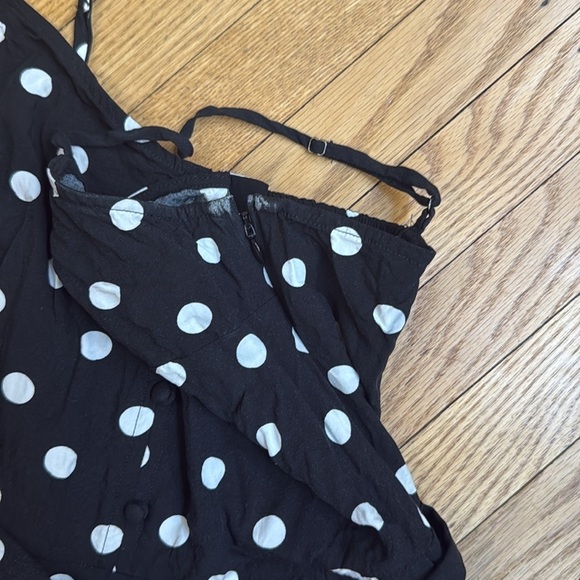 J.Crew Black White Polka Dot Wide Leg Strappy Jumpsuit Size 6 - Picture 7 of 9